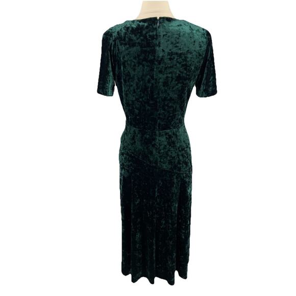 LAUREN RALPH LAUREN Green Crushed Velvet Dress Goth Whimsigoth Elegant Wedding 8 - Picture 7 of 11